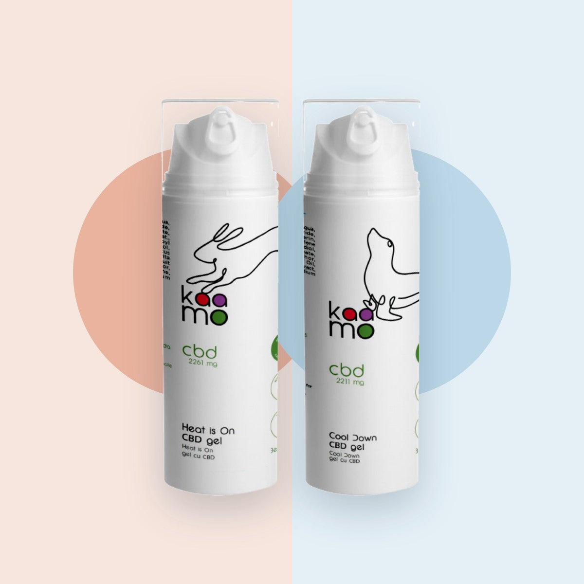 Geluri Kaamo Heat is On și Cool Down cu CBD pentru mușchi